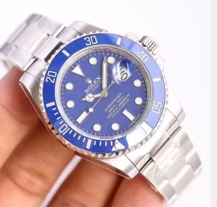 Swiss Rolex Submariner Blue Tachymeter Blue Dial