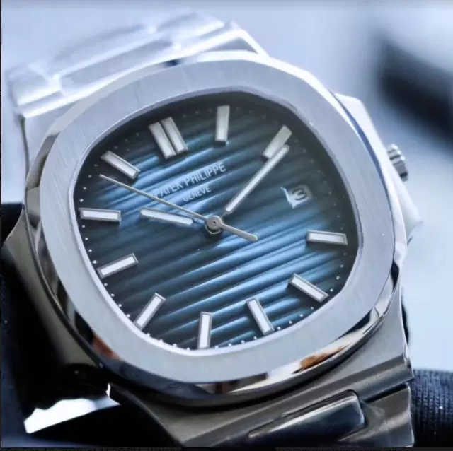 Swiss Patek Philippe Nautilus Blue Dial Stainless Steel Case